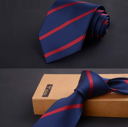 Corbata Ejecutiva Premium 8cm - Diseño Clásico Negro, Rojo y Azul - Image 33