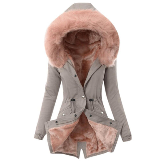 Abrigo de Algodón Cálido con Cuello de Piel y Cordón Ajustable - Image 10