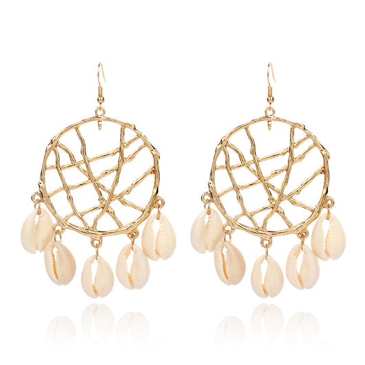 Aretes Atrapasueños Círculo de Concha - Image 2