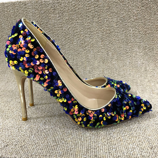 Tacones Stiletto Puntiagudos con Detalles de Cuentas de Colores - Image 7