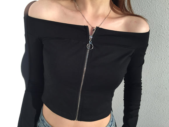 Sudadera Deportiva de Mujer con Cierre en Hombro - Estilo Europeo Slim Fit