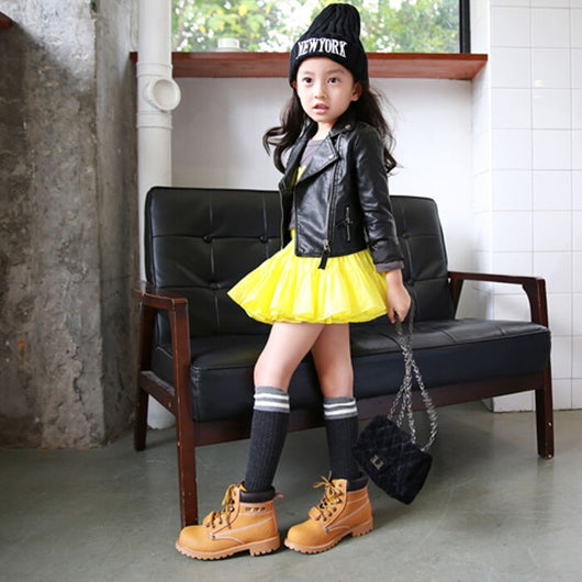 Chaqueta Corta de Cuero PU con Estampado Love para Niñas - Image 2