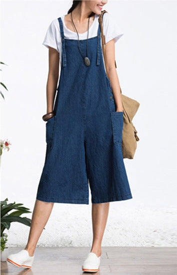 Jeans de Pierna Ancha con Tirantes Versátiles - Comodidad y Estilo Casual