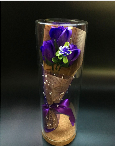 Florero Cilíndrico de Corcho y Vidrio para Flores Secas y Arreglos DIY - Image 5