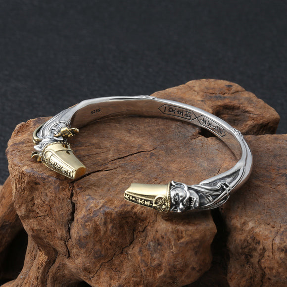Pulsera de Plata Tailandesa Vintage para Hombre - Diseño Dominante