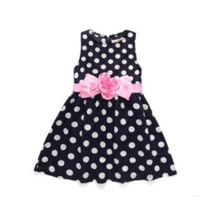 Vestido Infantil de Flores con Malla Puntitos Estilo Princesa - Image 2