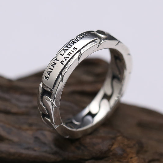 Anillo de Cadena Creativa en Plata Esterlina S925