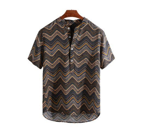Blusa Escote V con Estampado de Olas - Image 6
