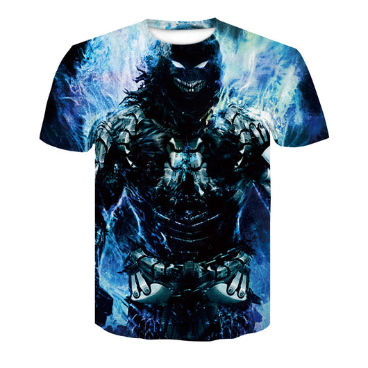 Playera Hombre Calavera Póker 3D - Cuello Redondo Manga Corta Verano Casual - Image 16