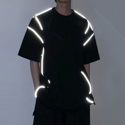 Camiseta Reflectante Suelta de Manga Corta