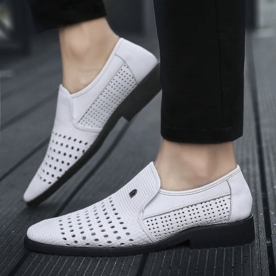 Zapatos de Cuero Hueco para Hombre Talla Grande - Calzado Empresarial Premium - Image 9