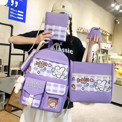 Mochila Escolar 5 en 1 de Gran Capacidad para Primaria y Secundaria