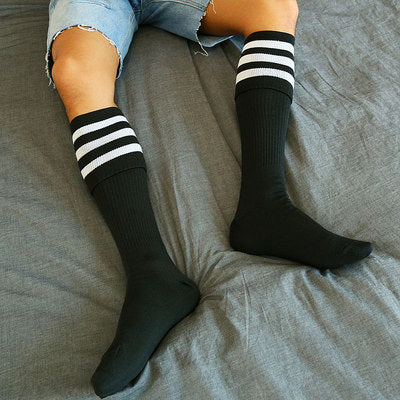 Calcetines Largos Rayados hasta la Rodilla con Puño Acanalado - Image 11