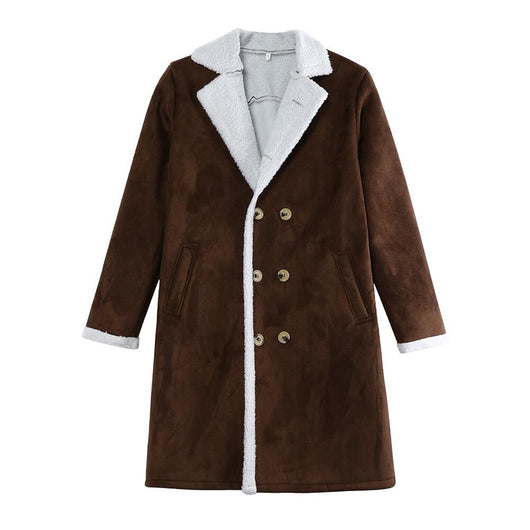 Abrigo Largo Polar Térmico Invierno - Imitación Gamuza Faux Deerskin - Image 2