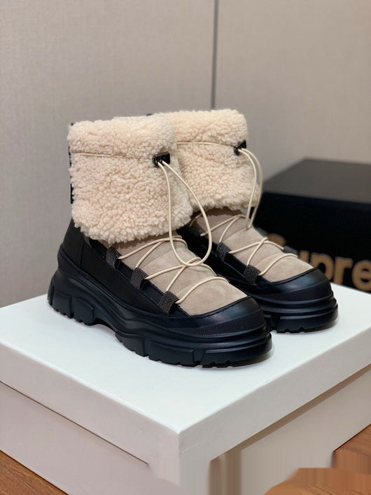 Botas de Invierno de Piel para Mujer - Estilo Europeo y Americano - Image 4