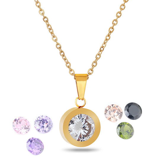Collar de Titanio Acero con Diamante en 8 Colores - Image 15