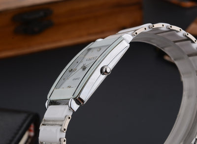 Juego de Relojes de Pareja con Diamante Cuadrado de Cuarzo - Image 3