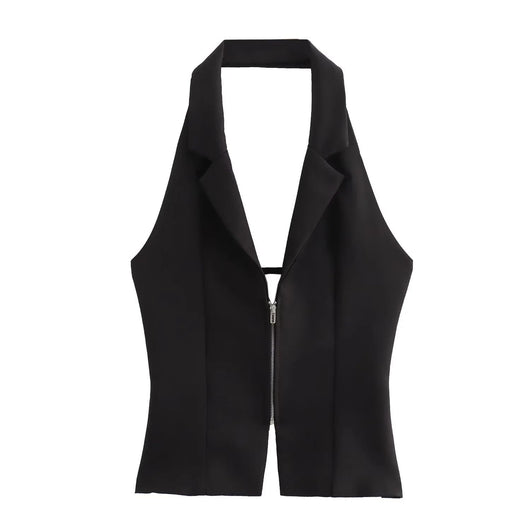 Blusa Escotada sin Espalda con Diseño de Cierre y Ajuste Ceñido - Image 12