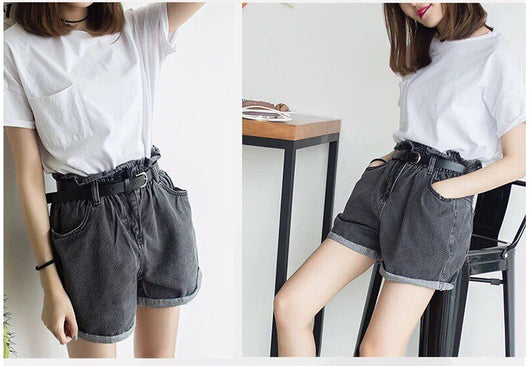 Shorts de Mezclilla Elástica Cintura Alta para Mujer - Estilo Verano Amplio y Cómodo - Image 12