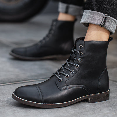 Botas Ankle de Cuero Premium con Forro de Cachemira y Algodón