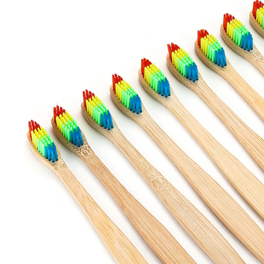 Cepillo de Dientes de Bambú Arcoíris - Ecológico y Colorido
