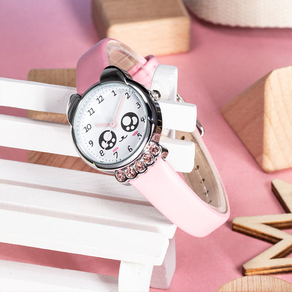 Reloj Infantil con Correa de Dibujos Animados y Detalles de Cristales