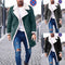 Abrigo Largo para Hombre Invierno Elegante Gabardina Térmica Manga Larga