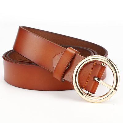 Cinturón de Cuero Ancho para Mujer con Hebilla Redonda - Estilo Casual y Versátil - Image 3
