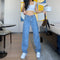 Jeans Casuales de Cintura Alta Holgados para Mujer