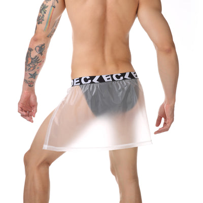 Pantalón Minifalda PVC Transparente para Hombre con Laterales Abiertos - Image 4