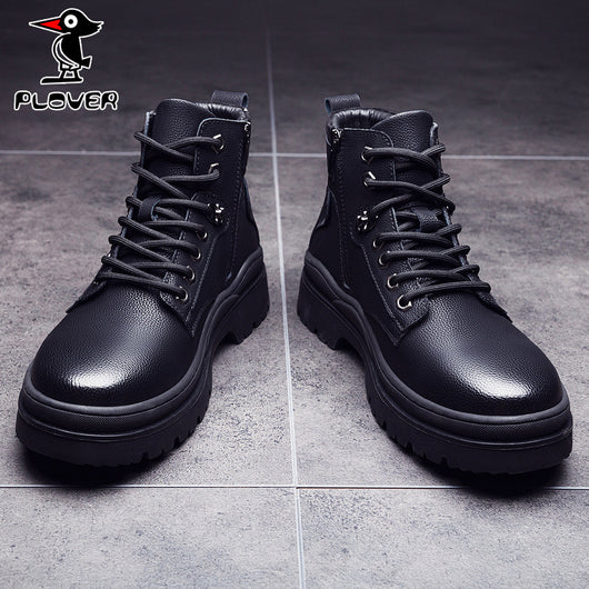 Zapatos Casuales Plover Otoño Invierno Punta Redonda Cuero Negro con Detalles - Image 3