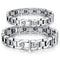 Pulsera de Pareja en Acero Titanio con Cristales Brillantes