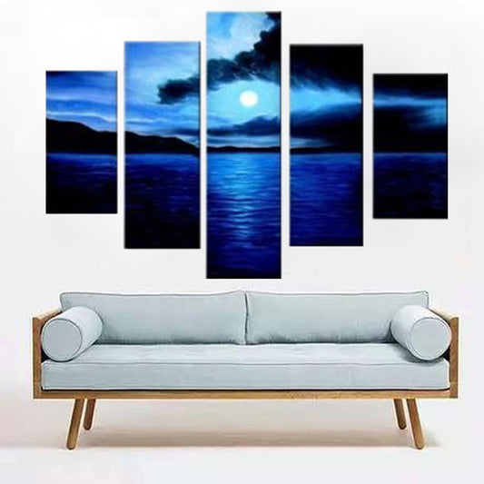 Cuadro de Diamantes 5D Paisaje Lunar Nocturno - Kit Completo de Pintura de Bordado