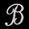 English letter brooch with diamonds B