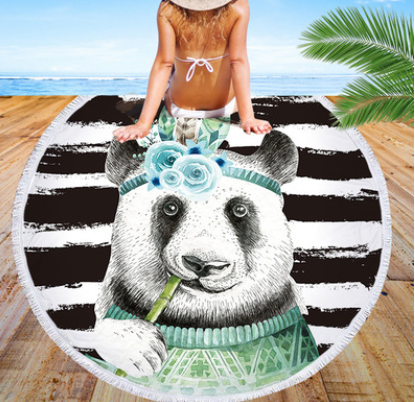 Toalla de Playa Redonda Panda Microfibra - Multiusos