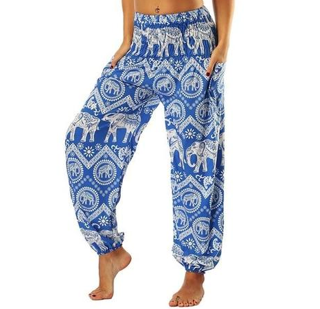 Pantalones Harem Estampados Digitales con Cintura Elástica Suelta - Image 8