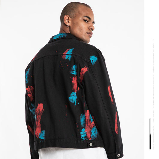 Chaqueta de Mezclilla con Estampado Splash de Tinta - Image 4