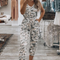 Jumpsuit Estampado con Escote en V y Cintura Ajustable