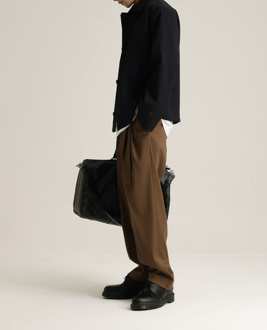 Abrigo Ejecutivo de Cuello Vuelto con Mezcla de Tela Twill para Hombre - Image 23