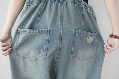 Enterizo Harem Denim Retro Talla Grande para Mujer - Image 22