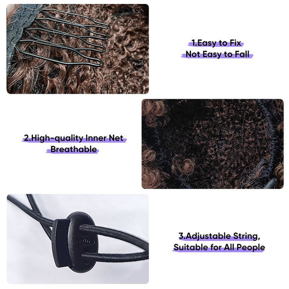 Peluca Esponjosa con Cordón Ajustable para Mujer