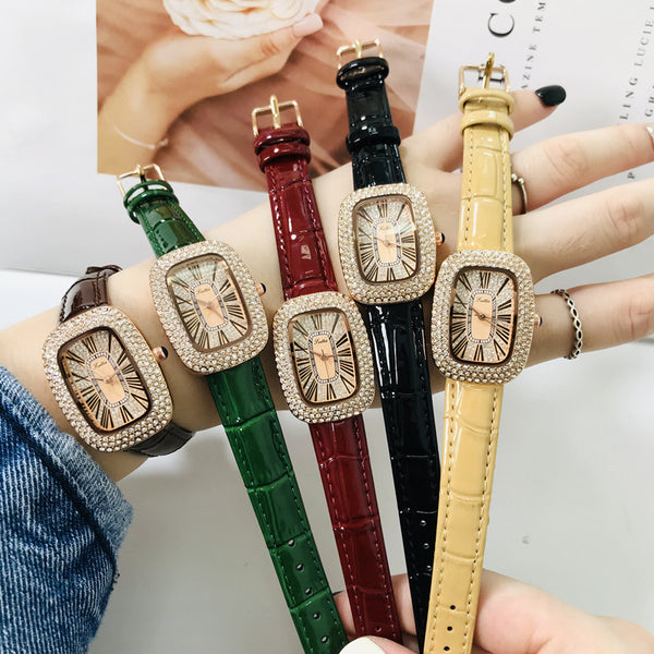 Reloj Delicado Girasol con Correa de Cuero para Mujer