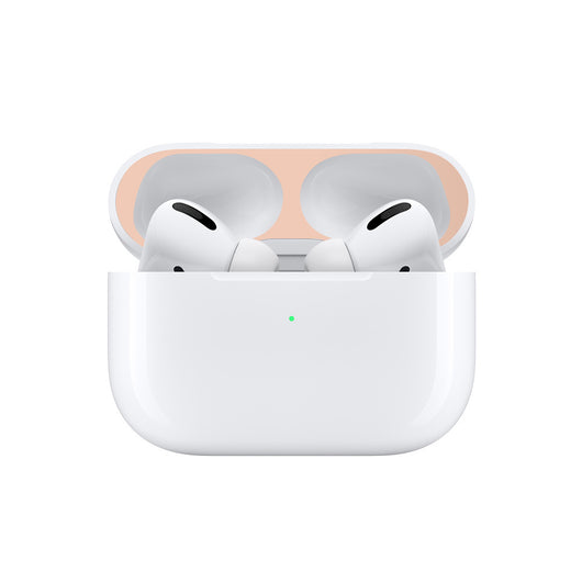 Black metal sticker headphone film, designed to protect the inside of an earbud charging case from dust and fingerprints. - Image 3