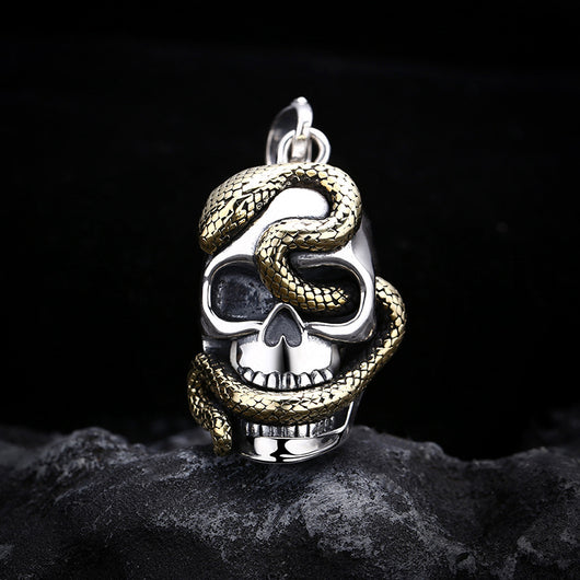 Dije Calavera Serpiente Plata Esterlina - Estilo Personalidad Masculina - Image 8