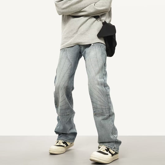 Pantalones Skinny Desgastados Retro para Hombre - Corte Recto Versátil - Image 9