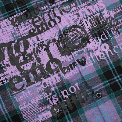 Cardigan Hombre Cuadros con Estampado de Letras - Image 3