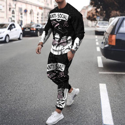 Sudadera Deportiva Casual de Dos Piezas con Estampado para Hombre - Image 15