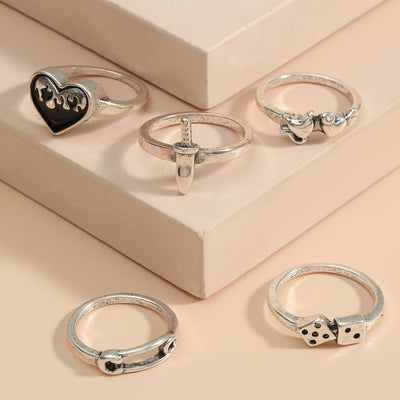 Juego de 5 Anillos Retro en Metal Dorado - Diseño Clip de Papel Personalizado - Image 5