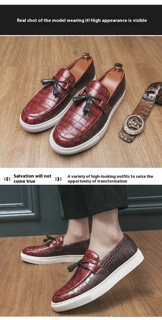 Tenis Casuales Británicos con Borlas para Hombre Talla Grande - Image 15