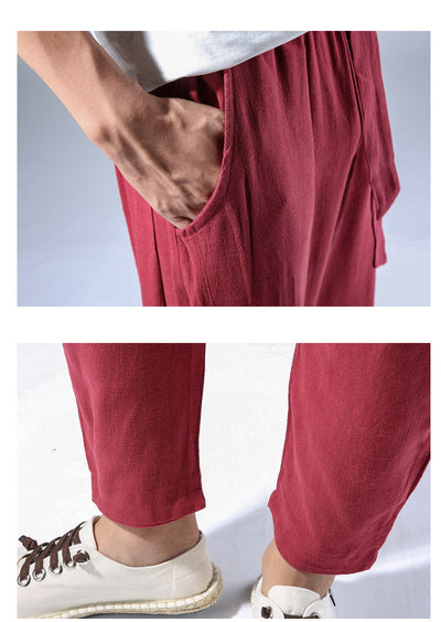 Pantalones Lino Estilo Chino Holgados Talla Grande - Image 12